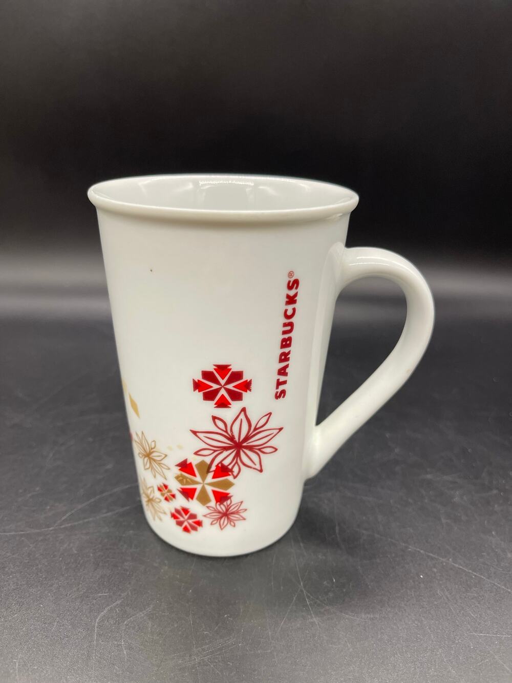 Starbucks Christmas Holiday Poinsettia 4.75" Tall Coffee Mug 12 oz